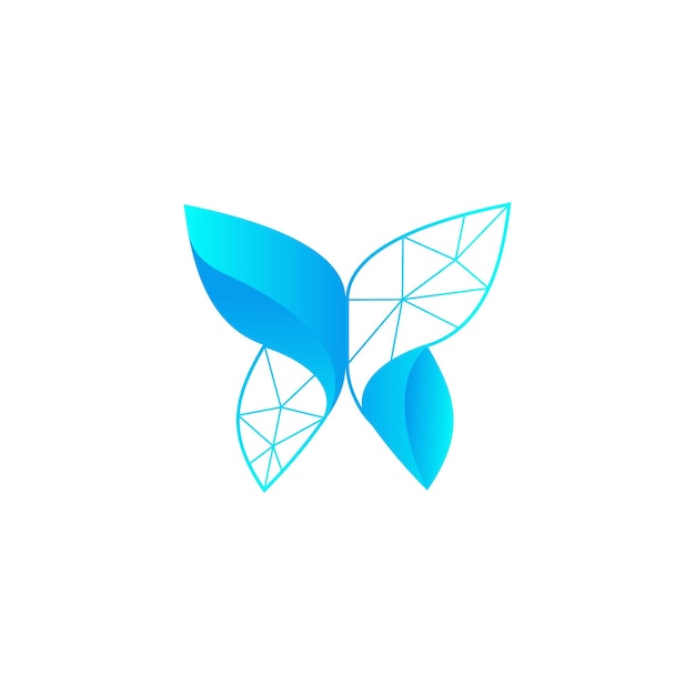Vector butterfly logo digital futuristic style vector design template