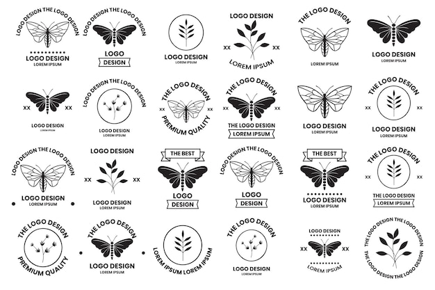 Логотип бабочки в женском стиле изолирован на фоне