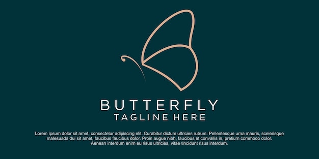 Butterfly logo geometric design abstract vector template linear style icon