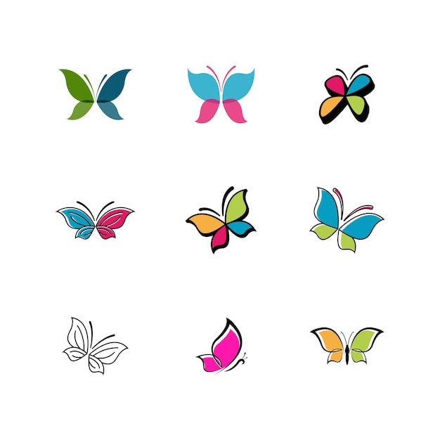 butterfly logo icon design template vector