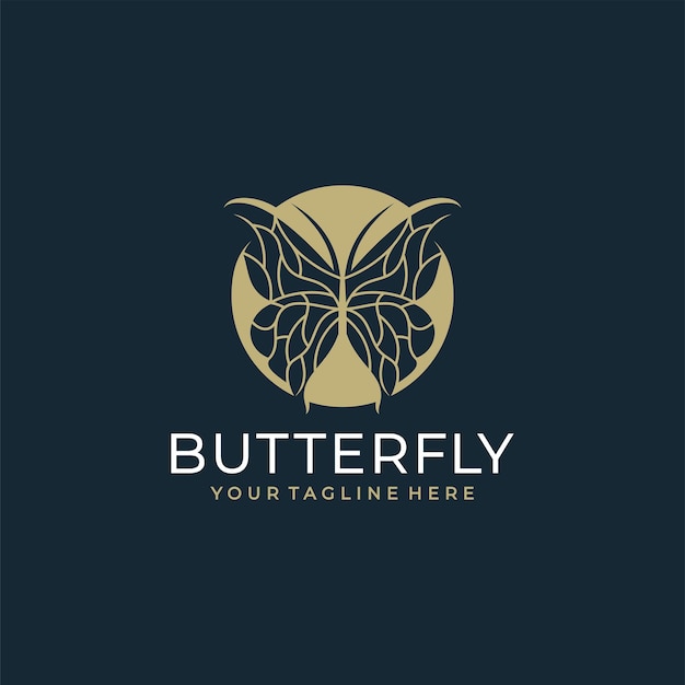蝶のロゴのアイコンのデザインテンプレート