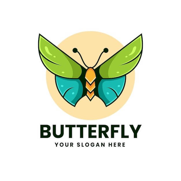 Butterfly logo illustration icon template