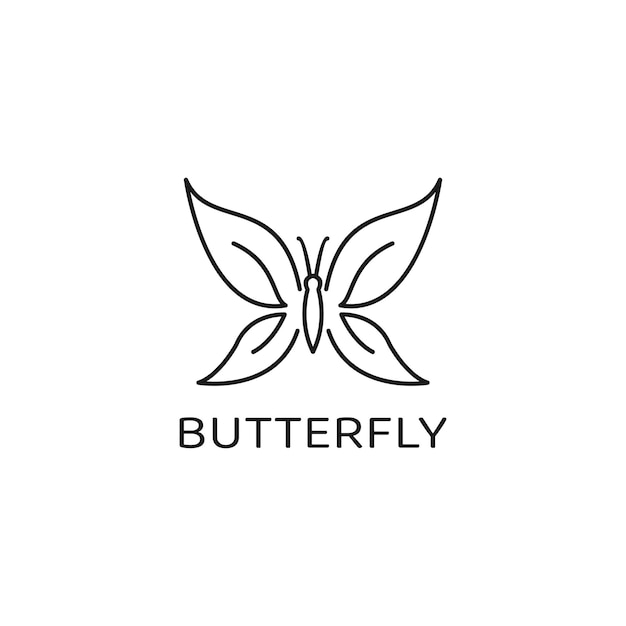 Vector butterfly logo line