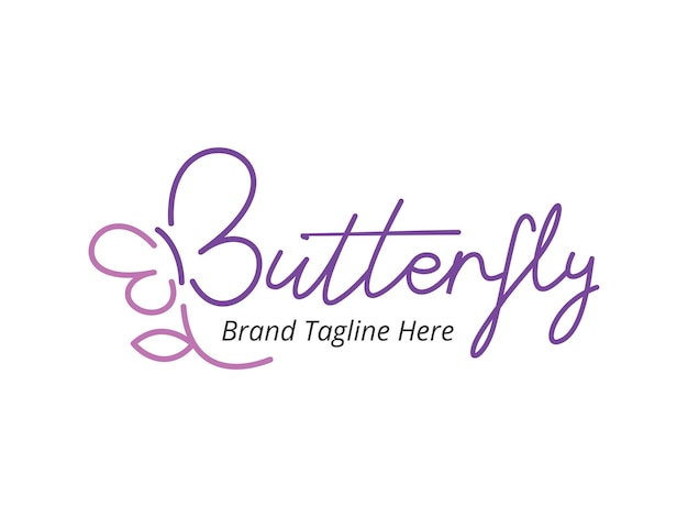 Vector butterfly logo minimalist