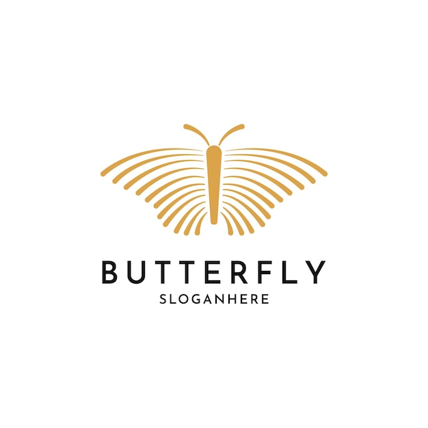 Butterfly logo ontwerp creatief idee minimalistische luxe