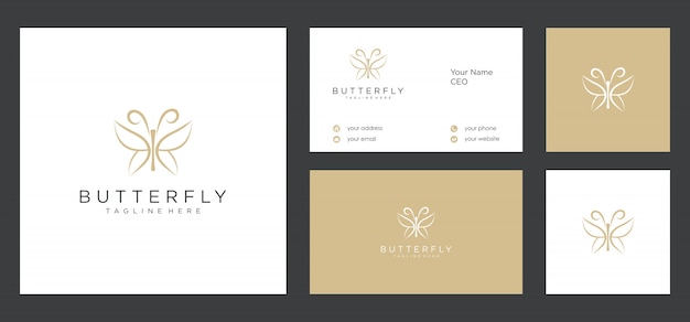 Butterfly logo ontwerp en visitekaartje