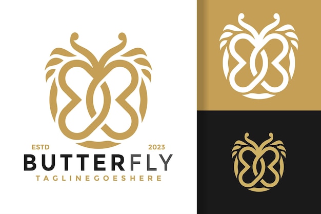 Butterfly logo ontwerp vector symbool icoon illustratie