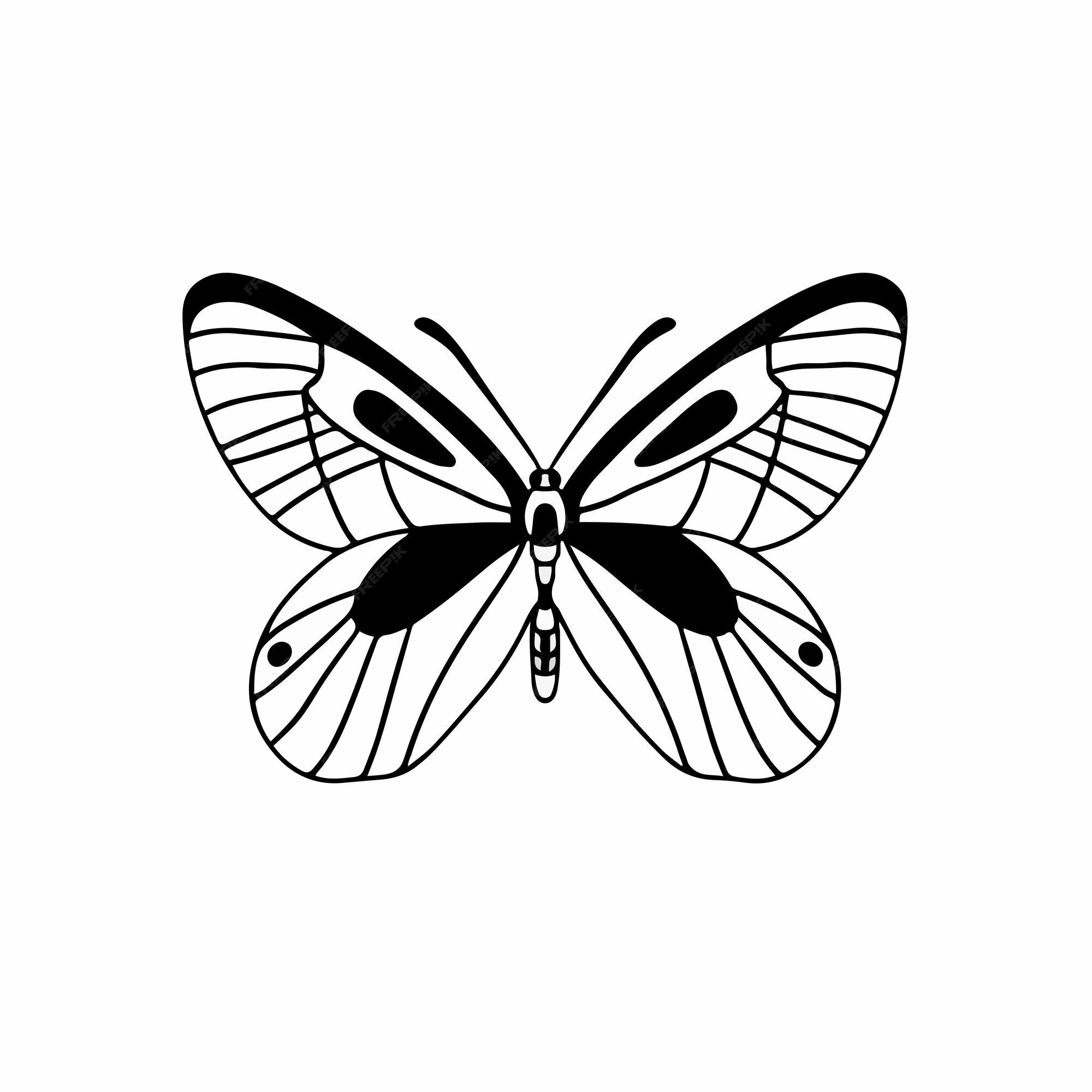 Premium Vector  Butterfly logo symbol stencil design tattoo