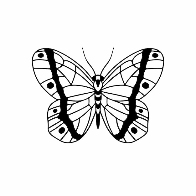 Butterfly logo symbol stencil design tattoo vector illustration