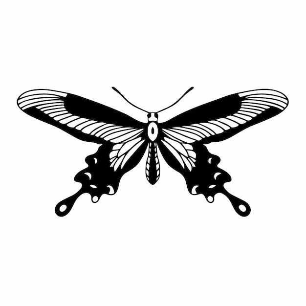 Butterfly logo symbol stencil design tattoo vector illustration