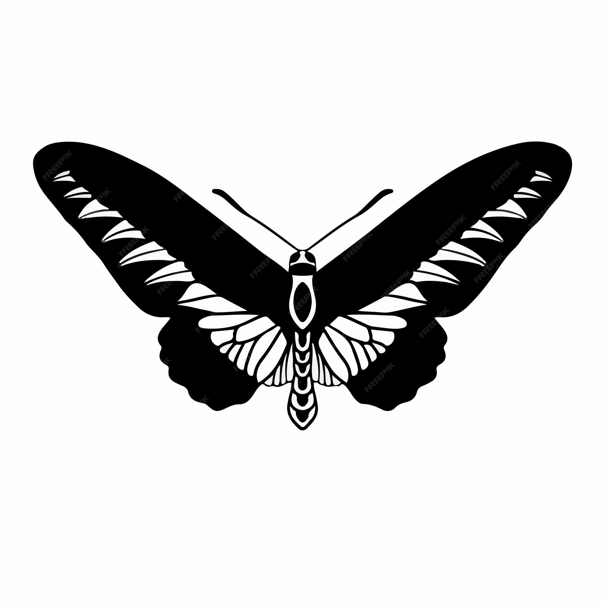 Premium Vector  Butterfly logo symbol stencil design tattoo