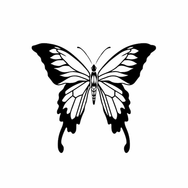 Butterfly logo symbol stencil design tattoo vector illustration