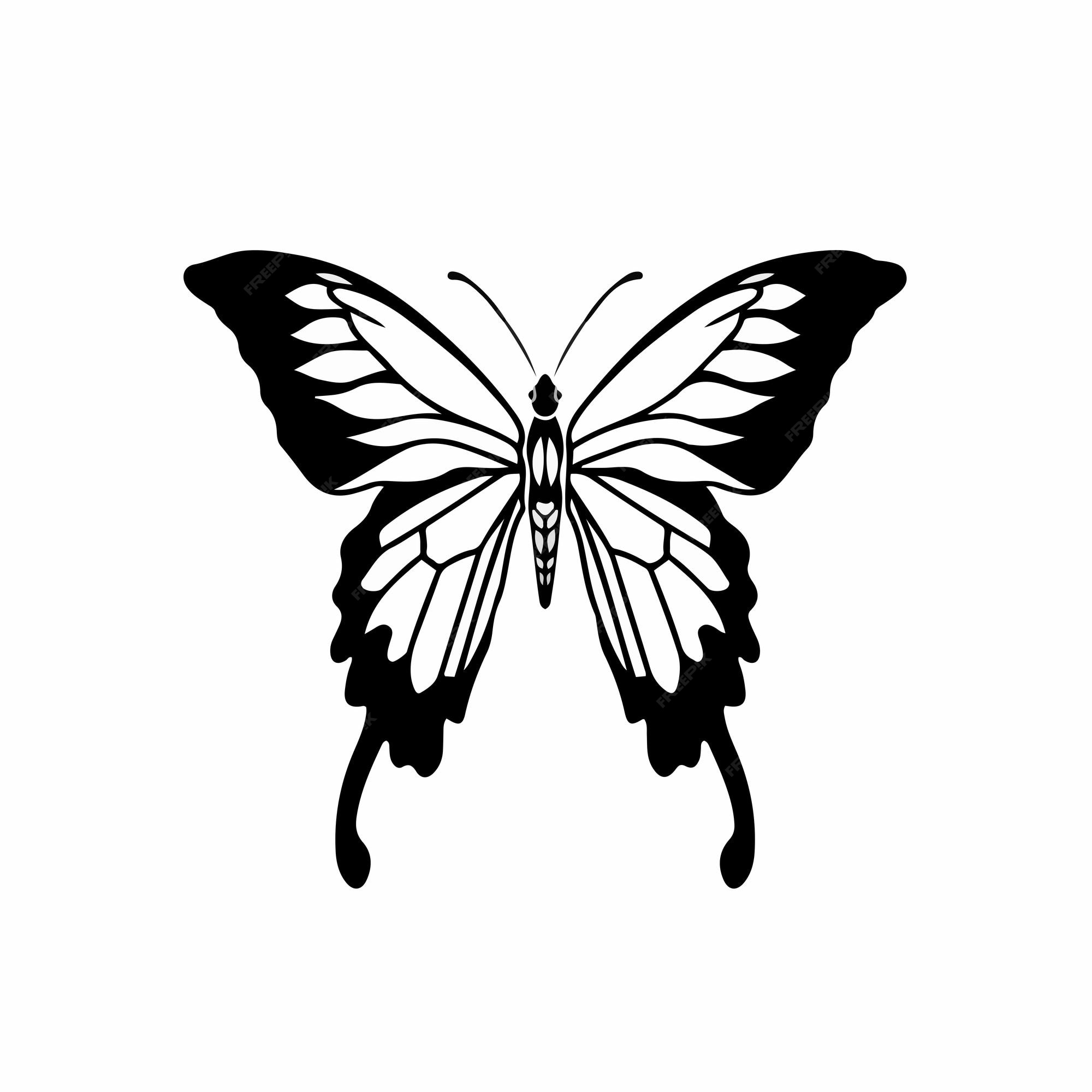 Premium Vector  Butterfly logo symbol stencil design tattoo