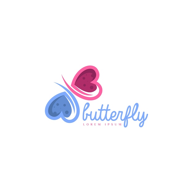 Vector butterfly logo template.