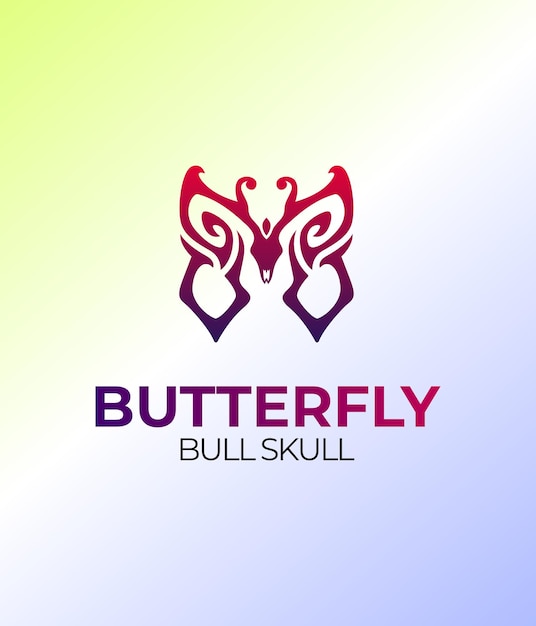 Butterfly logo, tribal logo, butterfly tribal ornament, ornament, bull head