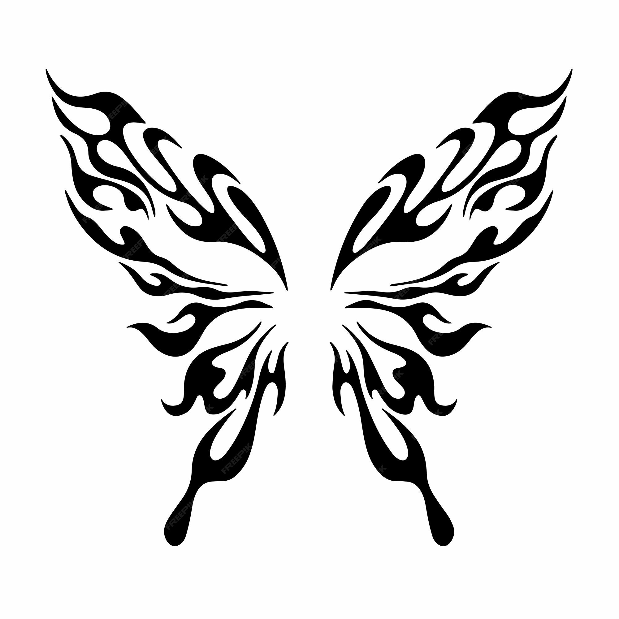 Premium Vector | Butterfly logo on white background.tribal stencil ...