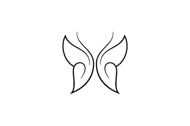 Логотип бабочки в стиле линейного арт-дизайна