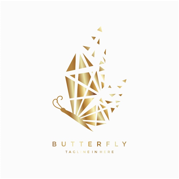 Vector butterfly luxury logo