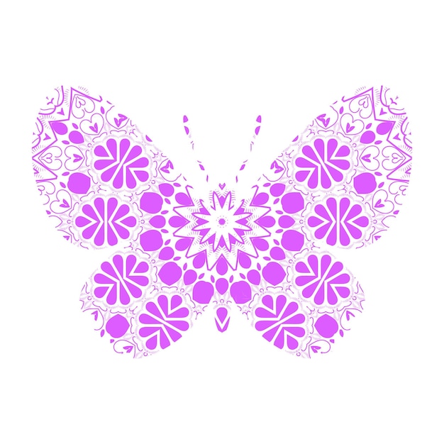 Butterfly Mandala ornament hand getekende vector kan worden gebruikt voor textiel telefoon geval print wenskaart