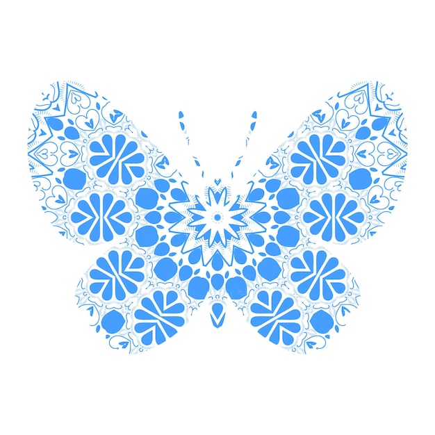 Butterfly Mandala ornament hand getekende vector kan worden gebruikt voor textiel telefoon geval print wenskaart