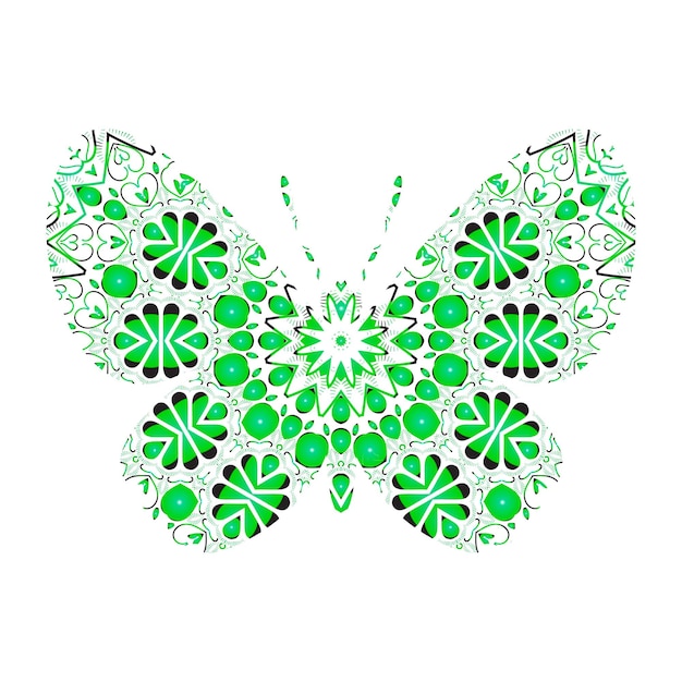 Butterfly Mandala ornament hand getekende vector kan worden gebruikt voor textiel telefoon geval print wenskaart