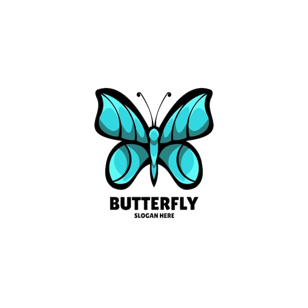 Vector butterfly mascot logo design new