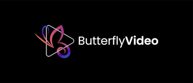Disegno vettoriale del logo dei media della farfalla
