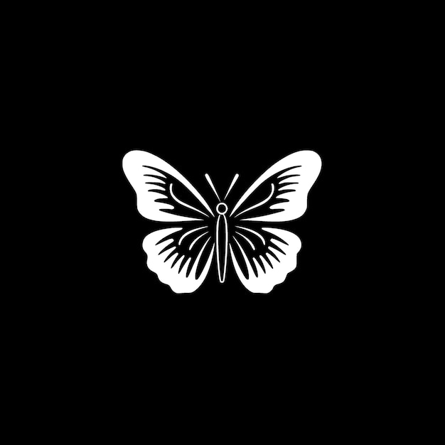 나비 미니멀리스트와 평평한 로고  ⁇ 터 일러스트레이션