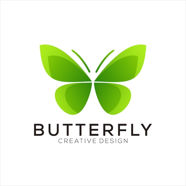 butterfly nature design logo vector colorful