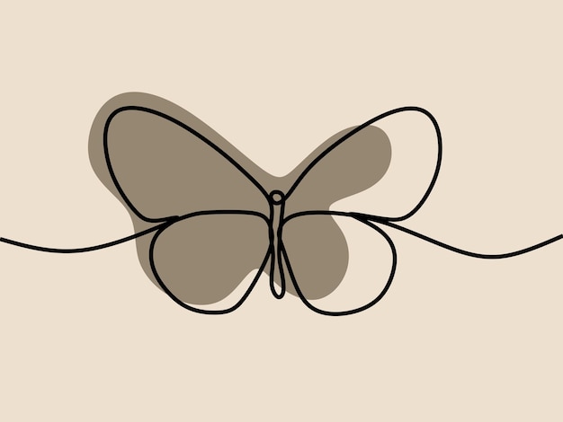 Butterfly oneline continuous line art