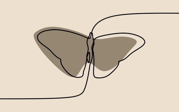 Butterfly oneline continuous line art