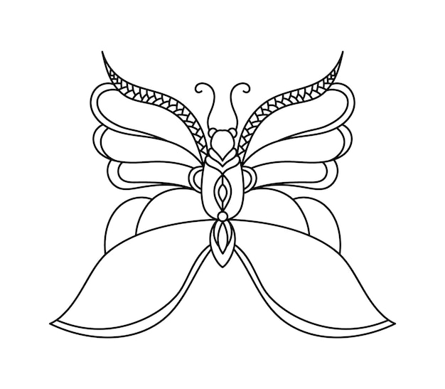 Вектор Рисунок контура бабочки для детей