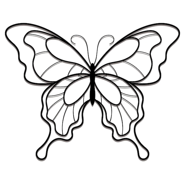 butterfly outline drawing for kids