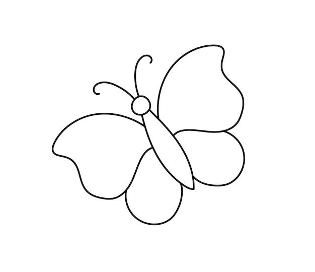 Vector butterfly outline icon linear style sign for mobile concept and web design insect simple line art