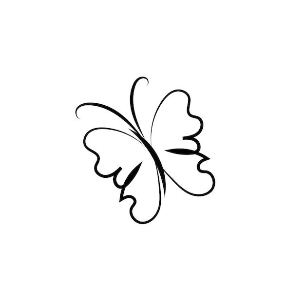 Butterfly outline with drawn details collection