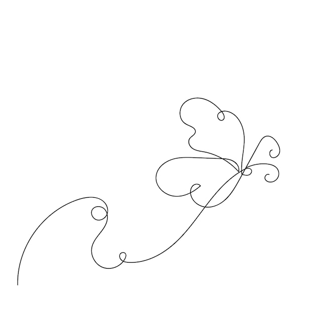 Butterfly outline with drawn details collection