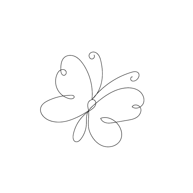 Butterfly outline with drawn details collection