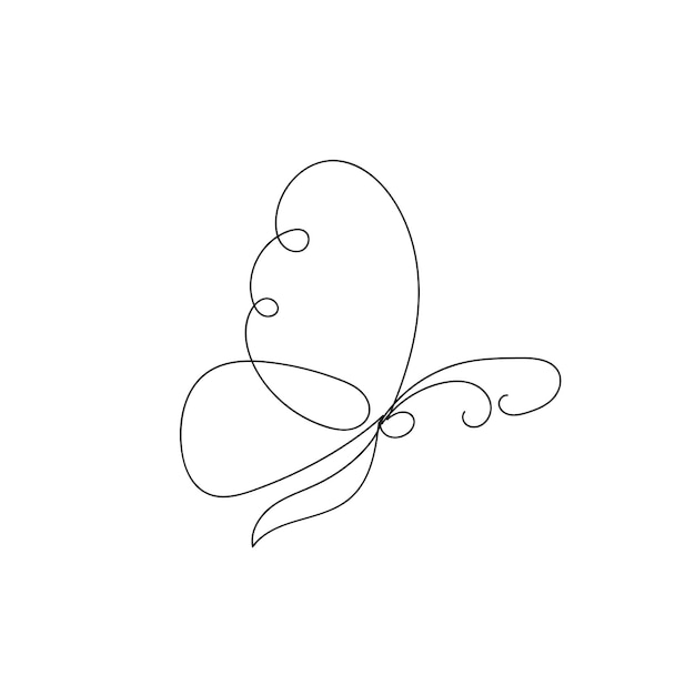 Butterfly outline with drawn details collection