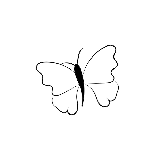 Butterfly outline with drawn details collection