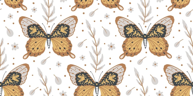 Vector butterfly pattern mythical background texture vector art