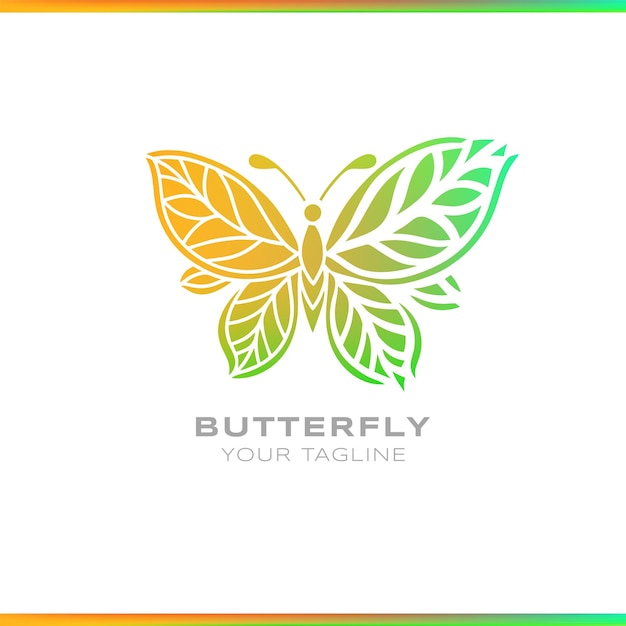 Vector butterfly scatter abstract gradient logo on white background