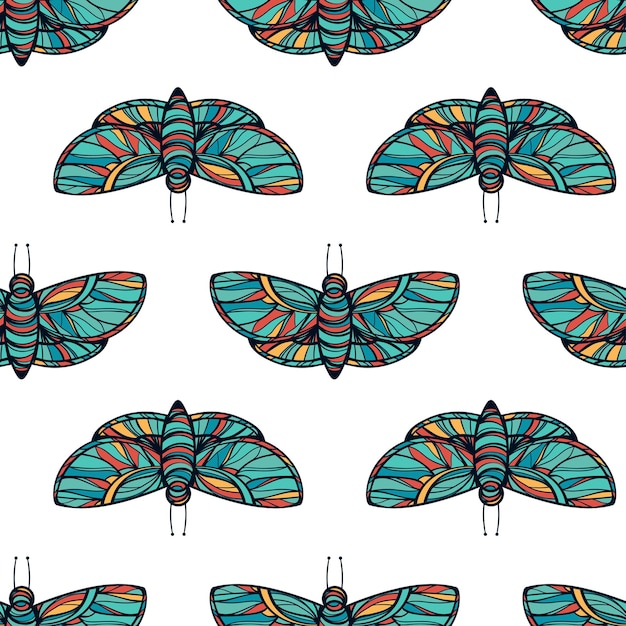Butterfly seamless doodle