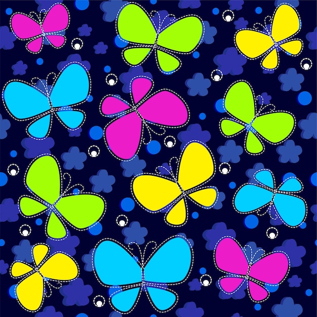 Butterfly seamless pattern Vector illustration