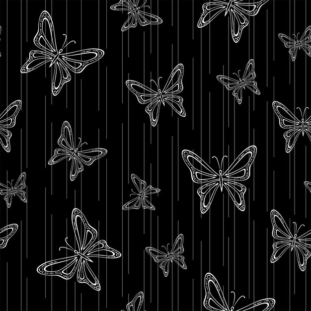 Butterfly seamless pattern Vector illustration