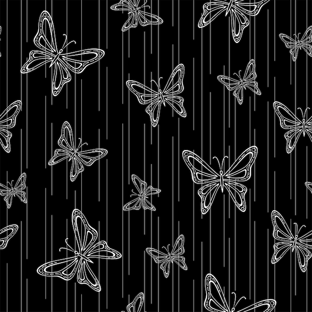 Butterfly seamless pattern Vector illustration