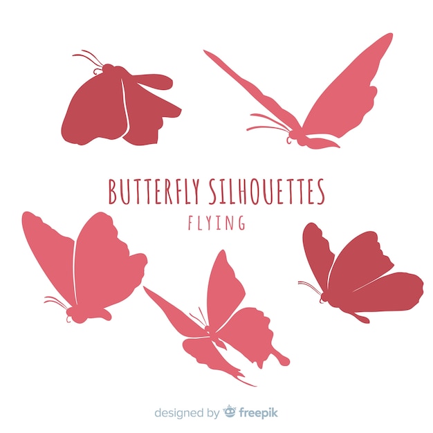 Vector butterfly silhouet set