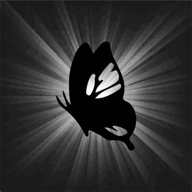 Butterfly silhouette in black color