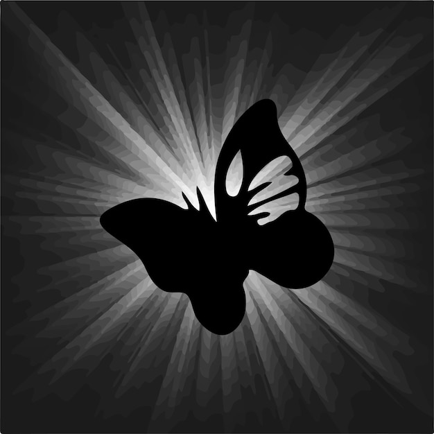 Butterfly silhouette in black color