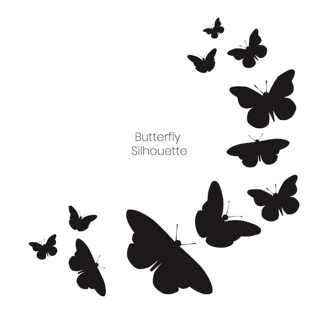 Butterfly Silhouette Bundle Set Flat Design Butterfly Collectie