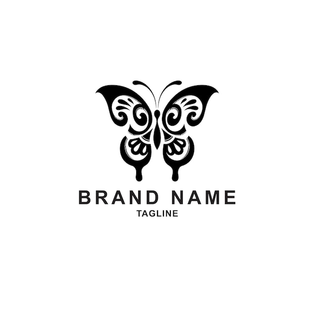 Butterfly Silhouette Logo Vector Asset